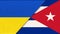 National Symbols of Ukraine and Cuba. Ukrainian and Cuban flags. Emblems