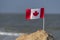 National table flag of Canada on sea background. Holidays in Canada