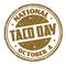 National taco day grunge rubber stamp