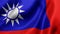 National Taiwan flag waving in looping motion