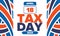 National Tax Day. Federal tax filing deadline in the United States. American patriotic vector poster