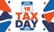 National Tax Day. Federal tax filing deadline in the United States. American patriotic vector poster