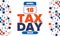 National Tax Day. Federal tax filing deadline in the United States. American patriotic vector poster