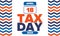 National Tax Day. Federal tax filing deadline in the United States. American patriotic vector poster