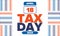 National Tax Day. Federal tax filing deadline in the United States. American patriotic vector poster