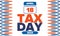 National Tax Day. Federal tax filing deadline in the United States. American patriotic vector poster