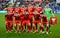 National team of Russia before international friendly match against South Korea at VEB Arena stadium in Moscow.