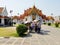 National Thai temple is decorated with gold symbol of Buddhism.