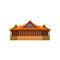 National theater of Taiwan. Asian architecture theme. Famous tourist attraction. Flat vector for mobile app, travel