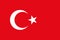 National Turkey flag. Simple flat. EPS10 vector.