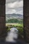 The National Wallace Monument viewed through one of the canon em