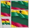 National waving flag of Ghana backdrops collection