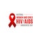 National Women and Girls HIV/AIDS Awareness Day. Red ribbon AIDS cancer awareness symbol. March 10.