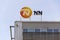 Nationale-Nederlanden from NN Group insurance company logo on building of the Czech headquarters