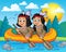 Native American children in boat theme 3
