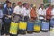 Native American elders drumming during Corn Dance ceremony in Santa Clara Pueblo, NM