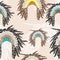 Native American Headdress Vector Illustration Seamless Pattern