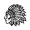 Native American Indian Chief head profile. Mascot sport team logo. Vector illustration