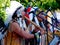 Native American Indian group play music