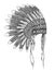 Native American indian headdress with feathers in a sketch style