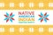 Native American Indian Heritage Month - November - horizontal banner with traditional ornaments. Building bridges of