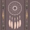 Native american indian magical dreamcatcher with sacred feathers