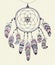 Native American Indian Talisman Dreamcatcher with Feathers.