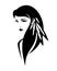 Native american indian woman black and white vector portrait