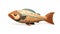 Native American Inspired Wooden Fish Illustration