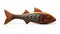 Native American Inspired Wooden Fish Sculpture With Intricate Design