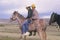 Native American teenagers on horseback, NM