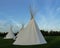 Native American Tepees on the Prairies at Sunset