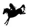 Native american tribal chief riding horse black vector silhouette
