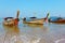 A native boats Longtail stand on an anchor