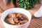 Native chicken with sibut or Chinese four herbs soup