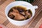 Native chicken with sibut or Chinese four herbs soup