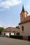 Native home of writer and translator Jan Cajak and evangelic church in Liptovsky Jan, Slovakia