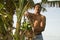 Native Nicaragua man with banana plantains