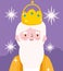 Nativity, manger cute melchior wise king cartoon