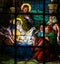 Nativity Scene at Christmas - Stained Glass