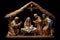 Nativity scene vertep, religious concept, Star of Bethlehem. Birth of the Son of God, Jesus Christ, the Virgin Mary