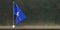 NATO flag, North Atlantic Treaty Organization sign symbol on wooden background. 3d illustration
