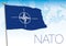 NATO, North Atlantic Treaty Organization flag and atlantic map