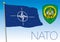 NATO, North Atlantic Treaty Organization flag and coat of arms