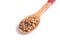 Natto. Fermented soybeans into a spoon