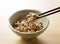 Natto placed on a wooden background