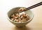 Natto placed on a wooden background