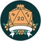 natural 20 critical hit D20 dice roll icon