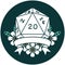 natural 20 critical hit D20 dice roll icon