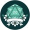 natural 20 critical hit D20 dice roll icon